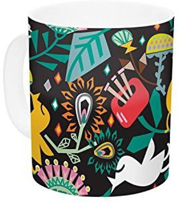 

Kess InHouse InHouse Agnes Schugardt Folk Fusion Rainbow Abstract Ceramic Coffee, 11 oz, Multicolor Ceramic Mug(60 ml)