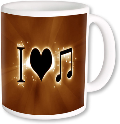 

PhotogiftsIndia I Love Music 08 Ceramic Mug(325 ml), Multicolor