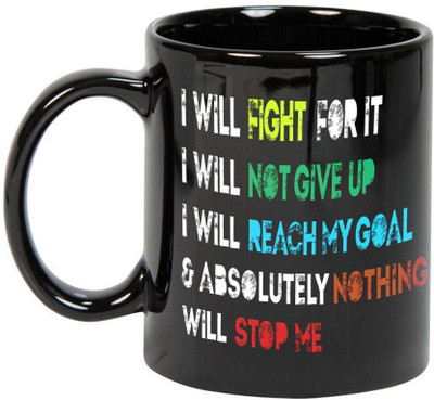 

Prithish Nothing Will Stop Me Black Ceramic Mug(330 ml), Multicolor