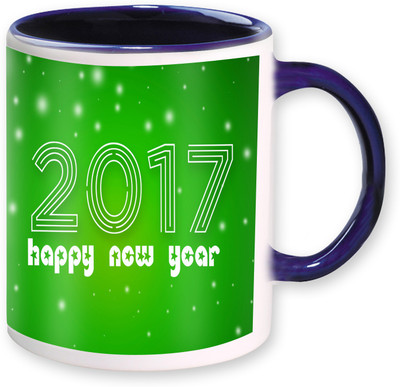 

Heyworlds new year gifts 14 Ceramic Mug(325 ml), Blue