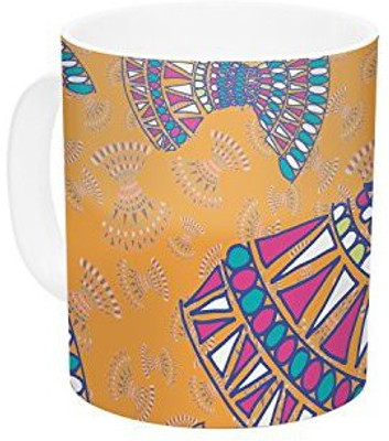 

Kess InHouse InHouse Miranda Mol Tribal Fun Orange Abstract Tangerine Ceramic Coffee, 11 oz, Multicolor Ceramic Mug(60 ml)