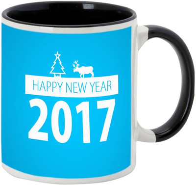 

AllUPrints Wish You A Happy New Year Black Ceramic Mug(325 ml)