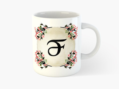 

Deeher Gifts 'E' Name Initials - Ceramic Mug(350 ml), Multicolor