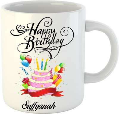 

Huppme Happy Birthday Suffyanah White (350 ml) Ceramic Mug(350 ml)