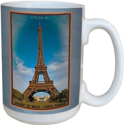 

Tree-Free Greetings Greetings lm43096 Vintage Paris France Eiffel Tower by Nate Atwood Ceramic with Full-Sized Handle, 15-Ounce, Multicolored Ceramic Mug(60 ml), Multicolor