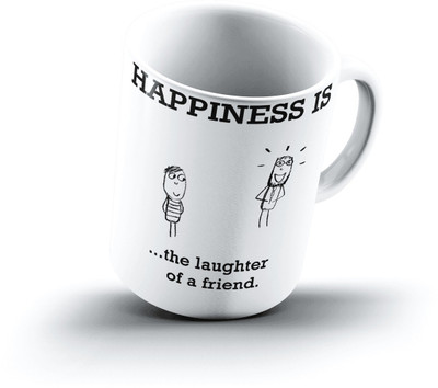 

Ucard Happiness Is2402 Bone China, Ceramic, Porcelain Mug(325 ml), Multicolor