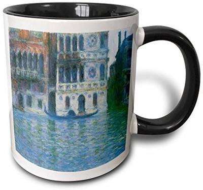 

3dRose mug_126637_4 The Palazzo Dario by Claude Monet 1908 Two Tone Black, 11 oz, Black/White Ceramic Mug(60 ml), Multicolor