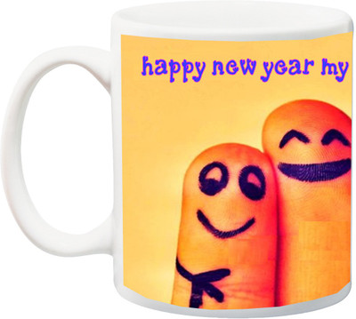 

ME&YOU Gift for Wife/Husband/Girlfriend/Boyfriend/lover;Happy new year my dear printed Ceramic Mug(325 ml), Multicolor