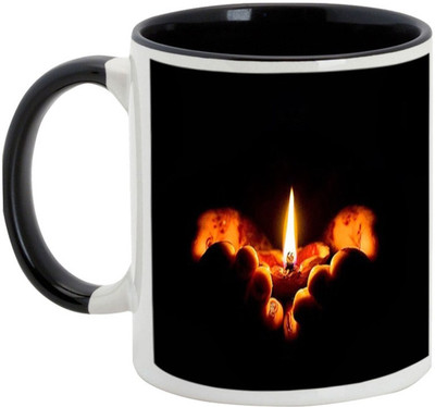 

AllUPrints Gifts For Deepawali - Prosperous Happy Diwali Design 23 Ceramic Mug(325 ml), Black