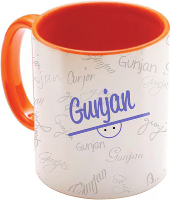

SKY TRENDS Gunjan Birthday Gift Orange Coffee 350 ML Ceramic Mug(350 ml), Multicolor