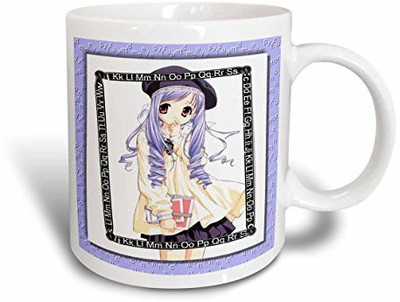 

3dRose Schoolgirl Anime Ceramic, 15-Ounce Ceramic Mug(60 ml), Multicolor