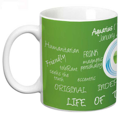 

Prithish Aquarius Ceramic Mug(330 ml), Multicolor