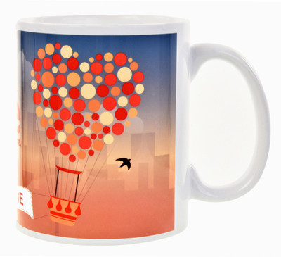 

Halowishes Love Quote Printed Ceramic Mug(325 ml), Multicolor