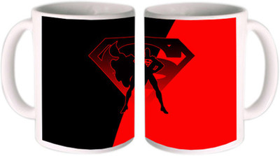 

Shopmillions Red And Black Superman Poster Ceramic Mug(300 ml)