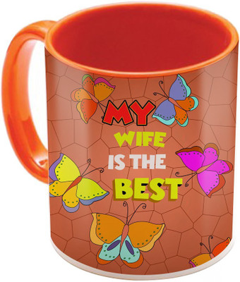 

SKY TRENDS Wonderful & Best Valentine Orange Gift For GirlFriend,Boyfriend,Husband,Wife,Friend Design Cod 110 Ceramic Mug(325 ml)