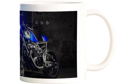 

Rangeele Inkers honda bikes Blue Ceramic Mug(300 ml), Multicolor