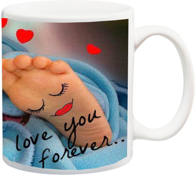 

ME&YOU Gift for Love; Love you forever printed Ceramic Mug(325 ml), Multicolor