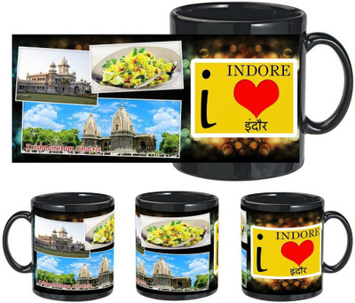 

Snapgalaxy I Love indore in Black Ceramic Mug(320 ml), Multicolor