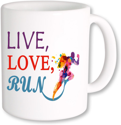 

PhotogiftsIndia Live Love Run Ceramic Mug(325 ml), Multicolor