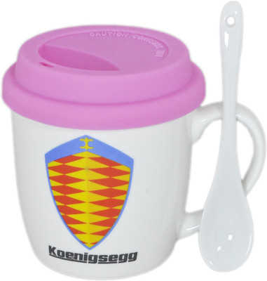 

Babysid Collections Printed with Silicone Lid & Spoon Porcelain Mug(220 ml), Multicolor