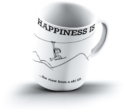 

Ucard Happiness Is1869 Bone China, Ceramic, Porcelain Mug(325 ml), Multicolor