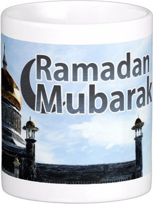 Exoctic Silver Eid Mubarak AB018 Ceramic Mug(300 ml), Multicolor