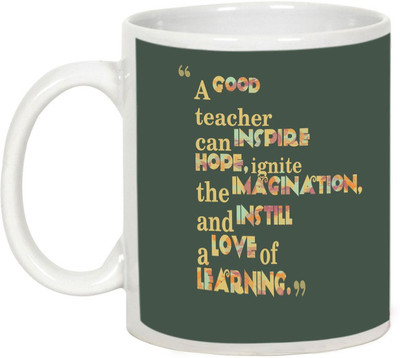 

AllUPrints Abstract Teacher Day Ceramic Mug(325 ml), White