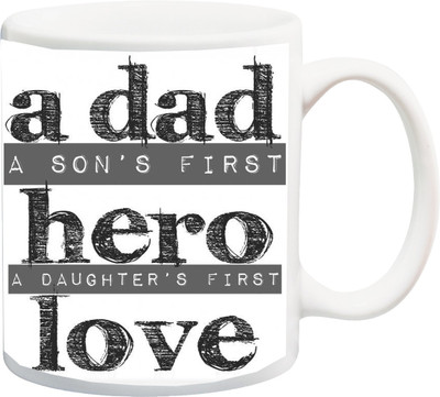 

ME&YOU Gift for father/daddy;A Dad A son's First hero printed Ceramic Mug(325 ml), Multicolor