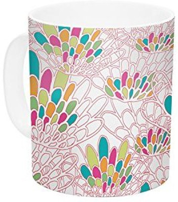 

Kess InHouse InHouse Miranda Mol Blown Away Pink Ceramic Coffee, 11 oz, Multicolor Ceramic Mug(60 ml)