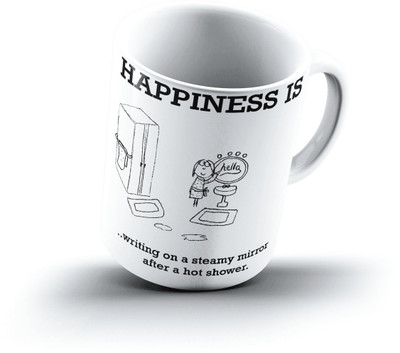 

Ucard Happiness Is2388 Bone China, Ceramic, Porcelain Mug(325 ml), Multicolor