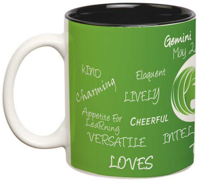 

Prithish Gemini Double Color Ceramic Mug(330 ml), Multicolor