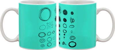 

Artifa Circles And Doodles Porcelain, Ceramic Mug(350 ml), Multicolor