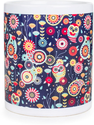 

Chumbak Garden Owls Coffee Ceramic Mug(300 ml), Multicolor