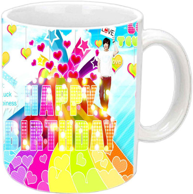 Raj Laxmi little hearts white mug Ceramic Mug(350 ml)