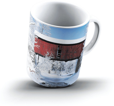 

Ucard Rustic Bridge In Winter Northfield Falls Vermont2661 Bone China, Ceramic, Porcelain Mug(325 ml), Multicolor