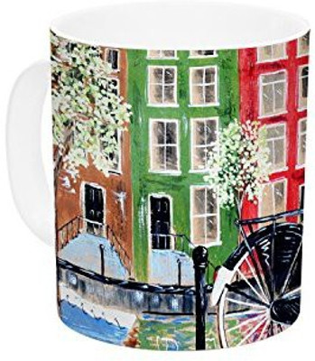 

Kess InHouse InHouse Christen Treat Bicycle Ceramic Coffee, 11 oz, Multicolor Ceramic Mug(60 ml)