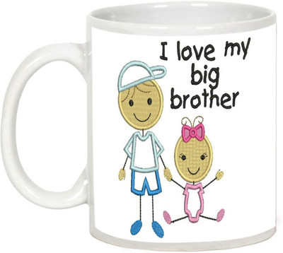 

AllUPrints Gift For Rakhi - I Love My Big Brother Ceramic Mug(325 ml), White