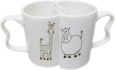 

Ucard Valentines Day Madagascar Love Couple Bone China, Ceramic, Porcelain Mug(325 ml), Multicolor