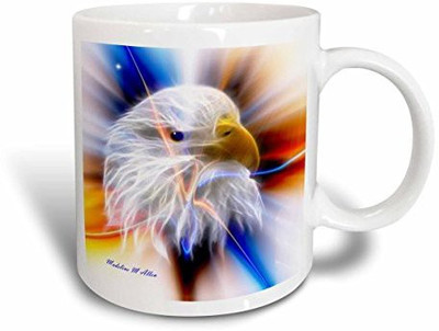 

3dRose Bald Eagle Aurora Ceramic, 11 oz, White Ceramic Mug(60 ml), Multicolor