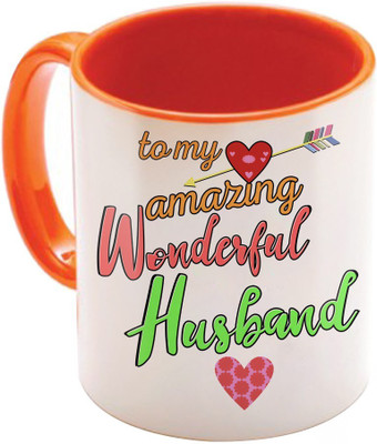 

SKY TRENDS Wonderful & Best Valentine Orange Gift For GirlFriend,Boyfriend,Husband,Wife,Friend Design Cod 061 Ceramic Mug(325 ml)