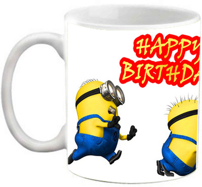 

EFW Happy Birthday Friends Forever Minion Theme 325ml Printed Coffee Ceramic Mug(325 ml)