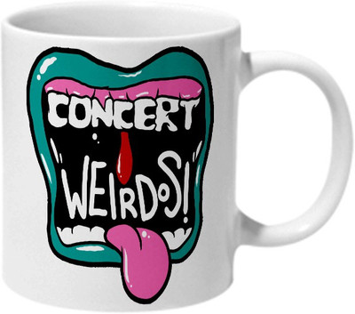 

Mooch Wale Concert Weirdos Ceramic Mug(325 ml), Multicolor