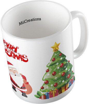 

MiiCreations Printed Merry Christmas Greetings Ceramic Mug(325 ml), Multicolor