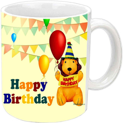 

Raj Laxmi cute tiger balloons white Ceramic Mug(350 ml)