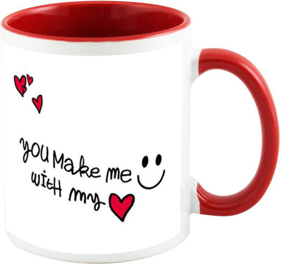 

AllUPrints Best Valentines Day Gift For Beautiful Wife Red Ceramic Mug(325 ml)