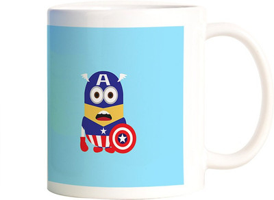 

Rangeele Inkers captain America Minion Ceramic Mug(300 ml), Multicolor