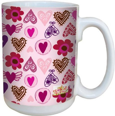 

Tree-Free Greetings Greetings lm43523 Sweet Hearts on Pink by Carolyn Gavin Ceramic with Full-Sized Handle, 15-Ounce Ceramic Mug(60 ml), Multicolor