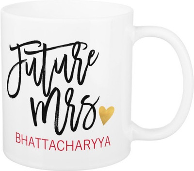 

Exoctic Silver Future Mrs.Bhattacharyya Ceramic Mug(325 ml), Black;red