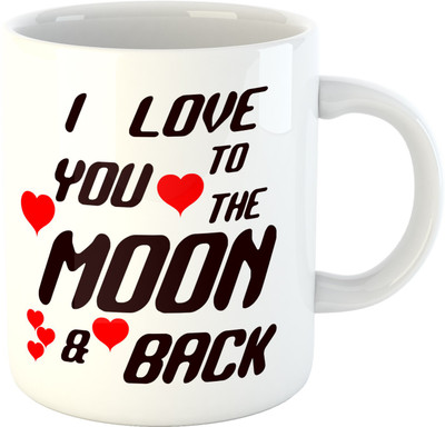 

Deeher Gifts I love to the moon and back Ceramic Mug(330 ml), Multicolor