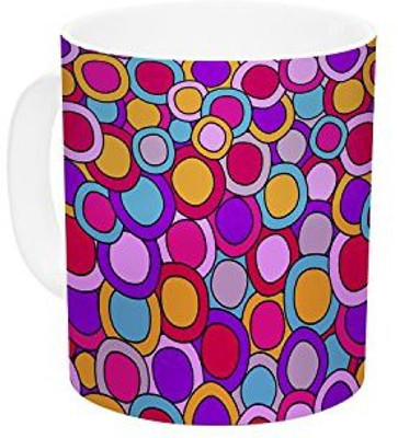 

Kess InHouse InHouse Julia Grifol My Colorful Circles Ceramic Coffee, 11 oz, Multicolor Ceramic Mug(60 ml)
